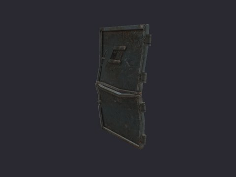 Door Metal Bunker Damaged