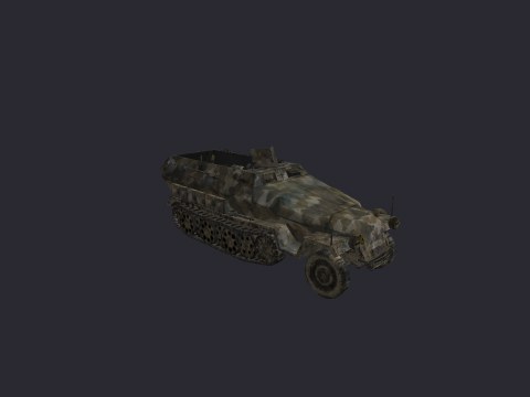 Halftrack MG Woodland Static